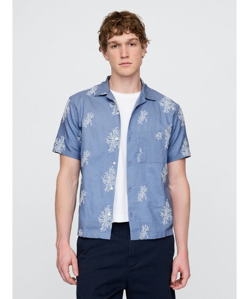 ギャップ 00s GAP コットン リネン S/S 半袖シャツ XL 短丈 ギャップ 00s GAP コットン リネン S/S 半袖シャツ XL 短丈