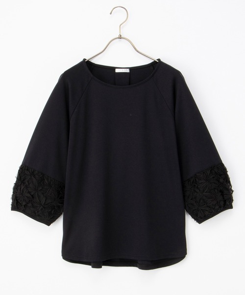7分袖レース使いトップス（Tシャツ/カットソー）｜Honeys
