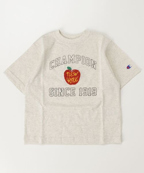 Champion(チャンピオン)の「チャンピオン チャンピオン 半袖Tシャツ_Champion SHORT SLEEVE T-SHIRT(Tシャツ/カットソー・キッズ・アイボリー/ブラック・100cm/110cm/120cm/130cm/140cm)」の2枚目の写真