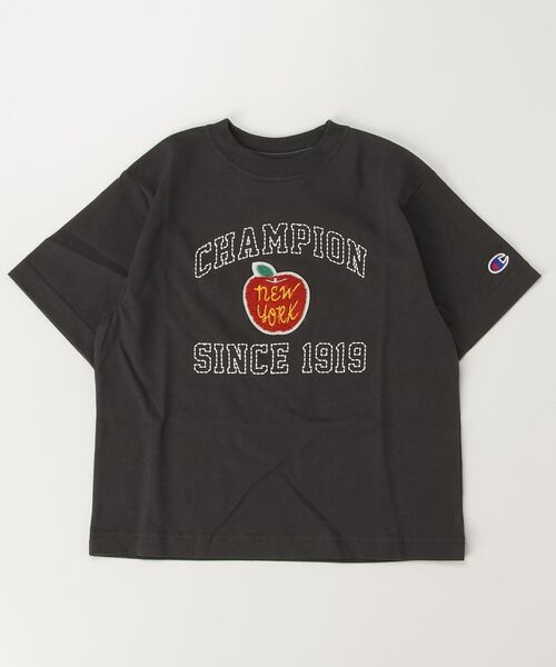Champion(チャンピオン)の「チャンピオン チャンピオン 半袖Tシャツ_Champion SHORT SLEEVE T-SHIRT(Tシャツ/カットソー・キッズ・アイボリー/ブラック・100cm/110cm/120cm/130cm/140cm)」の1枚目の写真