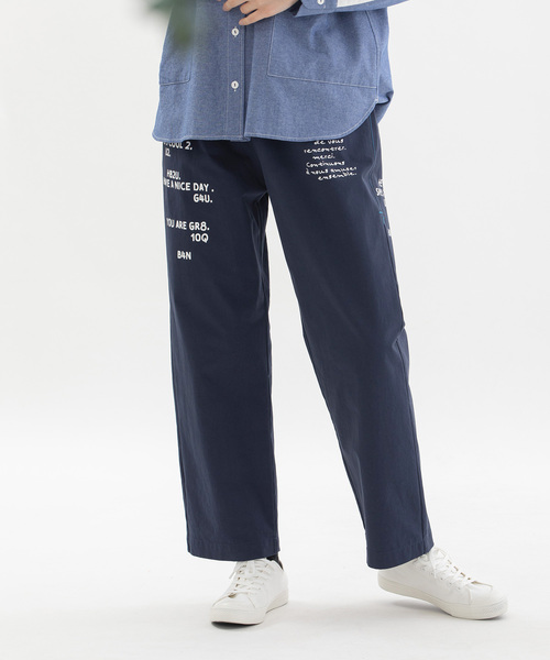 nop de nod(ノップドゥノッド)の「ロゴプリントチノパンツ(チノパンツ・レディース・ネイビー/カーキ/ベージュ・M)」の21枚目の写真