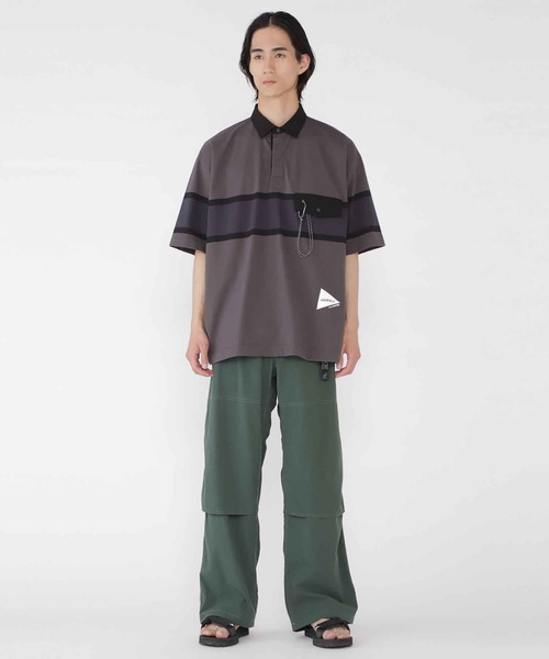 and wander（アンドワンダー）の「TECH RUGBY SHIRT｜テックラグビーシャツ UNISEX（シャツ/ブラウス・メンズ・イエロー/チャコール・XL/M/XXL/L/S/XS）」の5枚目の写真