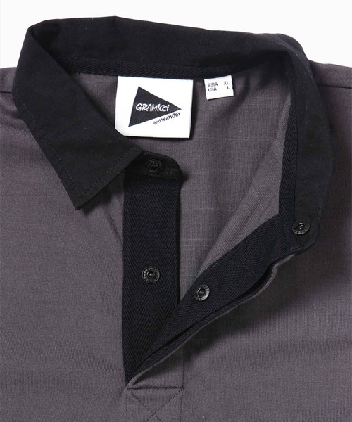 and wander（アンドワンダー）の「TECH RUGBY SHIRT｜テックラグビーシャツ UNISEX（シャツ/ブラウス・メンズ・イエロー/チャコール・XL/M/XXL/L/S/XS）」の11枚目の写真