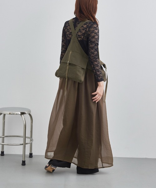 MAISON BREEZE reveur（メゾンブリーズレヴール）の「【MAISON BREEZE reveur】タクティカルベストオーガンジーワンピース trc（ワンピース・レディース・グレイッシュベージュ/カーキ/ブラック・FREE）」の12枚目の写真