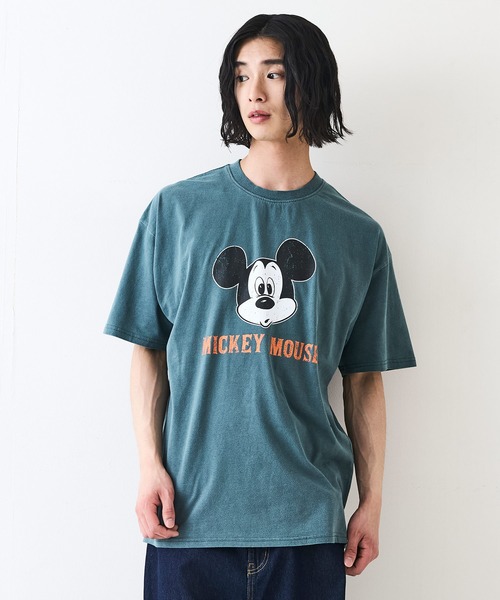 Disney(ディズニー)の「【Disney /ディズニー】 MICKEY MOUSE ミッキーマウスパウダーブリーチ加工 ビッグシルエットTシャツ ドロップショルダー オーバーサイズ ヴィンテージ加工(Tシャツ/カットソー・メンズ・ダークグリーン/ブラック・MEDIUM/X-LARGE/LARGE)」の12枚目の写真
