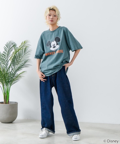 Disney(ディズニー)の「【Disney /ディズニー】 MICKEY MOUSE ミッキーマウスパウダーブリーチ加工 ビッグシルエットTシャツ ドロップショルダー オーバーサイズ ヴィンテージ加工(Tシャツ/カットソー・メンズ・ダークグリーン/ブラック・MEDIUM/X-LARGE/LARGE)」の15枚目の写真