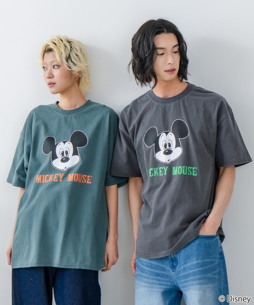 Disney(ディズニー)の「【Disney /ディズニー】 MICKEY MOUSE ミッキーマウスパウダーブリーチ加工 ビッグシルエットTシャツ ドロップショルダー オーバーサイズ ヴィンテージ加工(Tシャツ/カットソー・メンズ・ダークグリーン/ブラック・MEDIUM/X-LARGE/LARGE)」の19枚目の写真