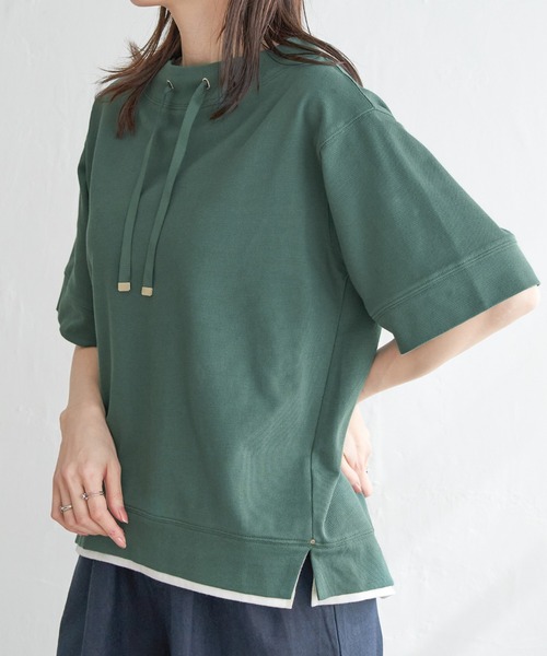 ikka（イッカ）の「【親子コーデ】コットンUSAミニワッフルスピンドル（Tシャツ/カットソー・レディース・ピンク/オフホワイト/ライトグレー/ブラック/グリーン・M/L/S）」の4枚目の写真