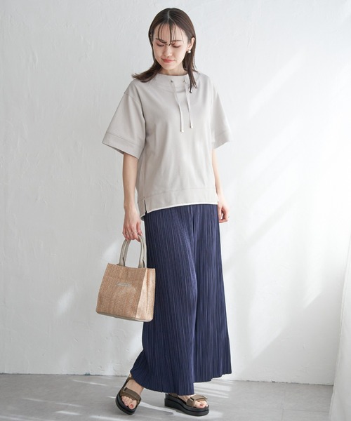 ikka（イッカ）の「【親子コーデ】コットンUSAミニワッフルスピンドル（Tシャツ/カットソー・レディース・ピンク/オフホワイト/ライトグレー/ブラック/グリーン・M/L/S）」の7枚目の写真