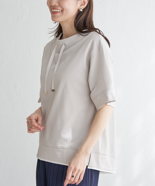 ikka（イッカ）の「【親子コーデ】コットンUSAミニワッフルスピンドル（Tシャツ/カットソー・レディース・ピンク/オフホワイト/ライトグレー/ブラック/グリーン・M/L/S）」の8枚目の写真
