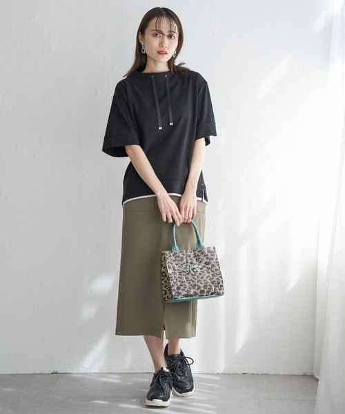 ikka（イッカ）の「【親子コーデ】コットンUSAミニワッフルスピンドル（Tシャツ/カットソー・レディース・ピンク/オフホワイト/ライトグレー/ブラック/グリーン・M/L/S）」の9枚目の写真