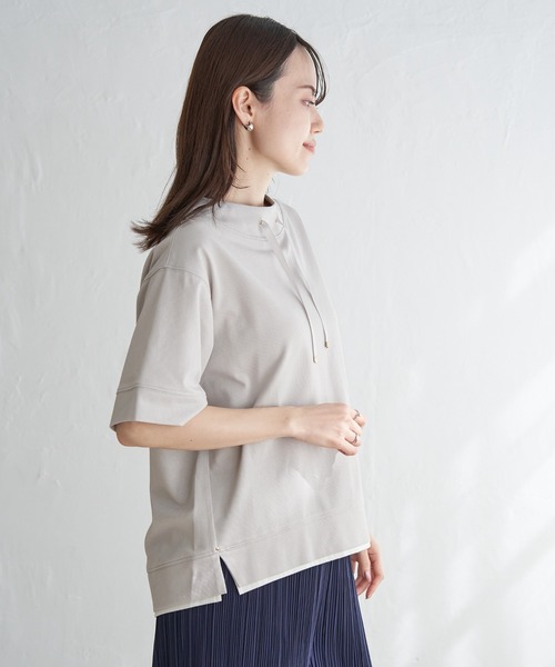 ikka（イッカ）の「【親子コーデ】コットンUSAミニワッフルスピンドル（Tシャツ/カットソー・レディース・ピンク/オフホワイト/ライトグレー/ブラック/グリーン・M/L/S）」の21枚目の写真