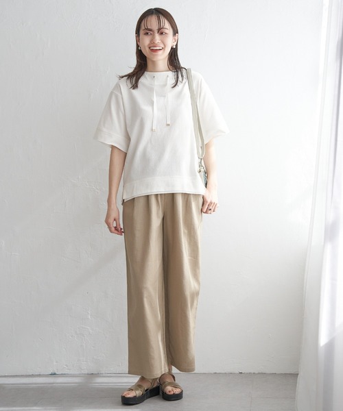 ikka（イッカ）の「【親子コーデ】コットンUSAミニワッフルスピンドル（Tシャツ/カットソー・レディース・ピンク/オフホワイト/ライトグレー/ブラック/グリーン・M/L/S）」の15枚目の写真