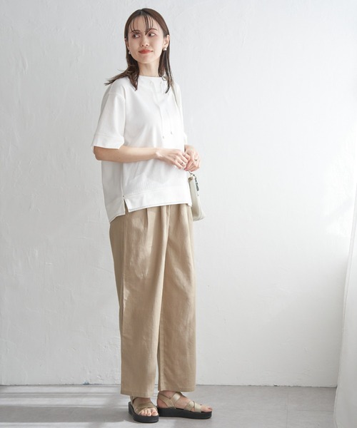 ikka（イッカ）の「【親子コーデ】コットンUSAミニワッフルスピンドル（Tシャツ/カットソー・レディース・ピンク/オフホワイト/ライトグレー/ブラック/グリーン・M/L/S）」の16枚目の写真
