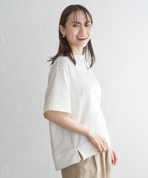 ikka（イッカ）の「【親子コーデ】コットンUSAミニワッフルスピンドル（Tシャツ/カットソー・レディース・ピンク/オフホワイト/ライトグレー/ブラック/グリーン・M/L/S）」の17枚目の写真