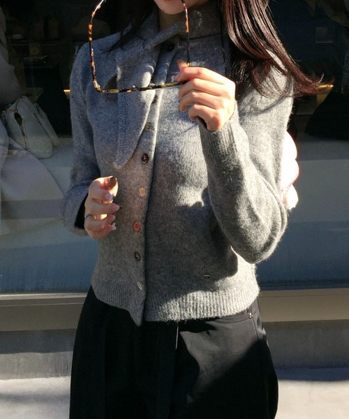 Judin（ジュディン）の「タイ付きニットカーディガン【JD】（カーディガン/ボレロ・レディース・マルチ/グレー・FREE）」の2枚目の写真