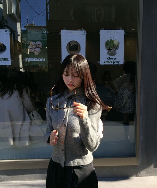 Judin（ジュディン）の「タイ付きニットカーディガン【JD】（カーディガン/ボレロ・レディース・マルチ/グレー・FREE）」の5枚目の写真