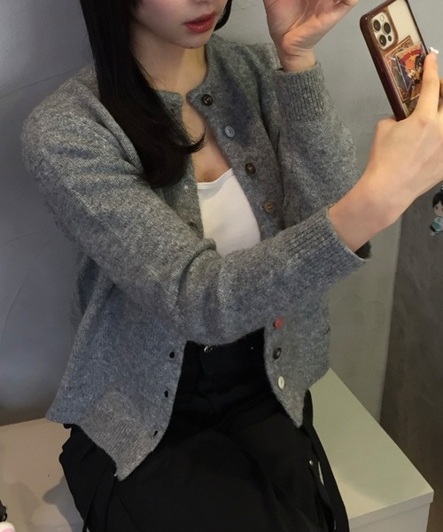 Judin（ジュディン）の「タイ付きニットカーディガン【JD】（カーディガン/ボレロ・レディース・マルチ/グレー・FREE）」の3枚目の写真