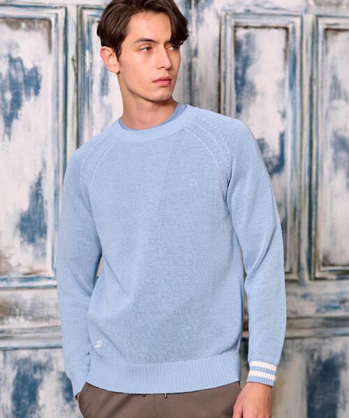 DRESSTERIOR（ドレステリア）の「ペーパーコットン ドライニット（ニット/セーター・メンズ・ブラック/サックスブルー/グレー・90/91/92/94）」の3枚目の写真