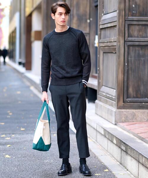 DRESSTERIOR（ドレステリア）の「ペーパーコットン ドライニット（ニット/セーター・メンズ・ブラック/サックスブルー/グレー・90/91/92/94）」の15枚目の写真