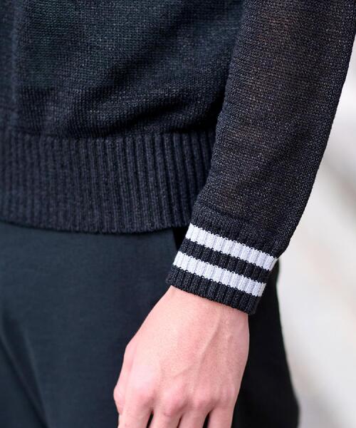 DRESSTERIOR（ドレステリア）の「ペーパーコットン ドライニット（ニット/セーター・メンズ・ブラック/サックスブルー/グレー・90/91/92/94）」の9枚目の写真