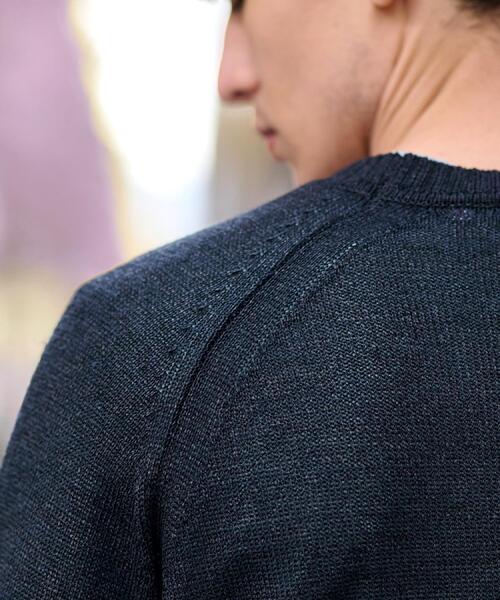 DRESSTERIOR（ドレステリア）の「ペーパーコットン ドライニット（ニット/セーター・メンズ・ブラック/サックスブルー/グレー・90/91/92/94）」の7枚目の写真