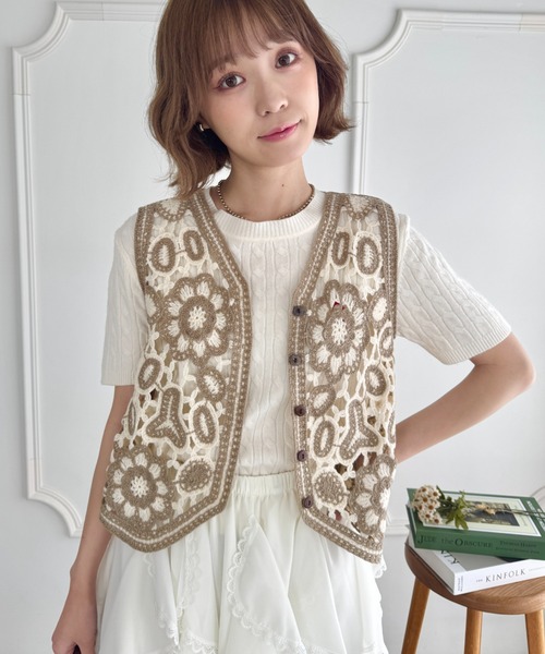 TGOR/トゴール Hand crochet フラワーベスト TGOR/トゴール Hand crochet flower vest TG5S-J0301（ベスト
