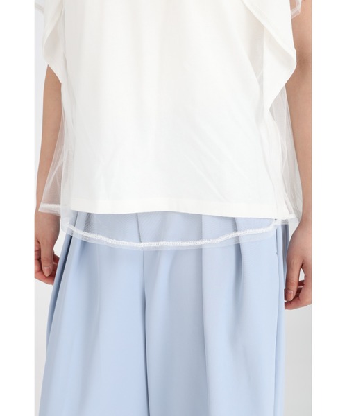 fifth(フィフス)の「チュールフリルTシャツ(Tシャツ/カットソー・レディース・オフホワイト/ブラック/ライトブルー・M)」の11枚目の写真