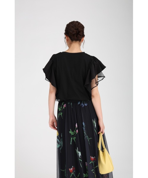 fifth(フィフス)の「チュールフリルTシャツ(Tシャツ/カットソー・レディース・オフホワイト/ブラック/ライトブルー・M)」の22枚目の写真