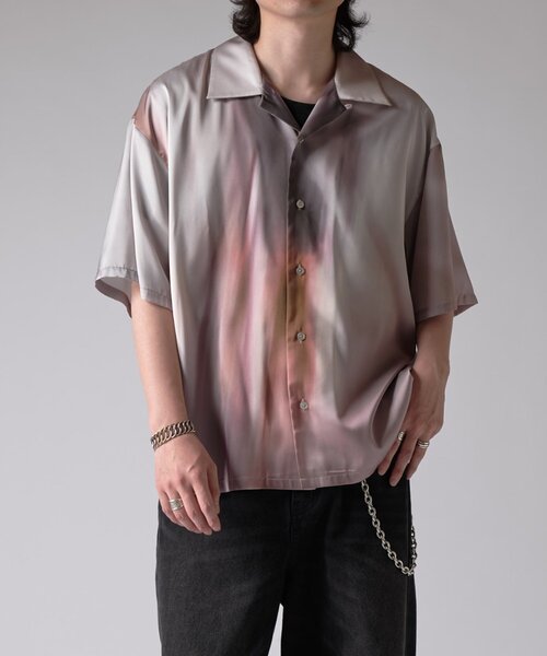 Lui's（ルイス）の「ニュアンスプリントシャツ（シャツ/ブラウス・メンズ・オフホワイト/ダークブラウン・S/M）」の3枚目の写真