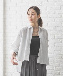 イージーケアリネンバックフレアシャツ/288648