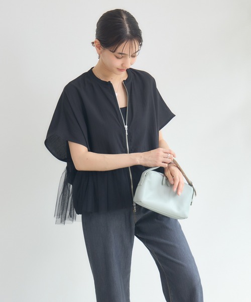 KATHARINE ROSS（キャサリンロス）の「【Pillini/ピリーニ】チュールシアーブルゾン（ブルゾン・レディース・ブラック/アイボリー・MEDIUM）」の6枚目の写真