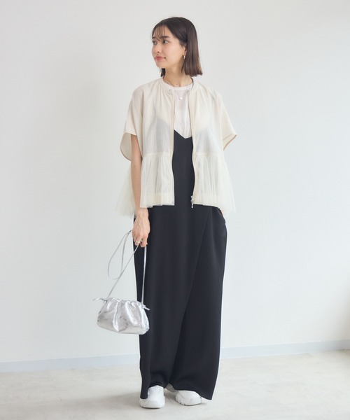 KATHARINE ROSS（キャサリンロス）の「【Pillini/ピリーニ】チュールシアーブルゾン（ブルゾン・レディース・ブラック/アイボリー・MEDIUM）」の9枚目の写真