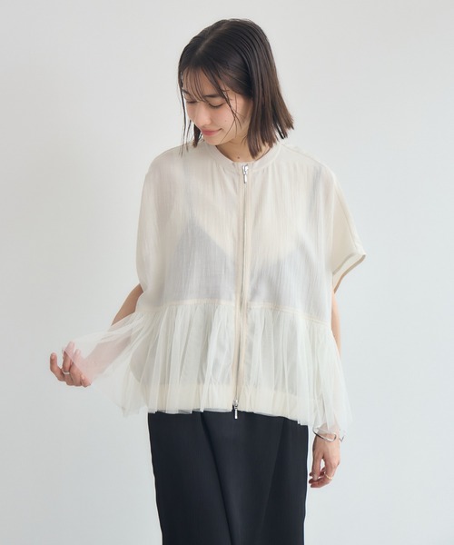KATHARINE ROSS（キャサリンロス）の「【Pillini/ピリーニ】チュールシアーブルゾン（ブルゾン・レディース・ブラック/アイボリー・MEDIUM）」の13枚目の写真