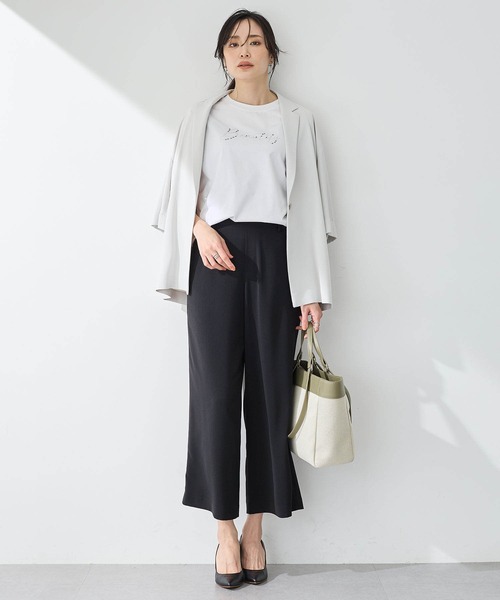 A/C DESIGN BY ALPHA CUBIC(エーシーデザインバイアルファキュービック)の「2025春夏【接触冷感・UVカット】刺しゅうロゴTシャツ(Tシャツ/カットソー・レディース・ブラック/オフホワイト・M/L)」の6枚目の写真