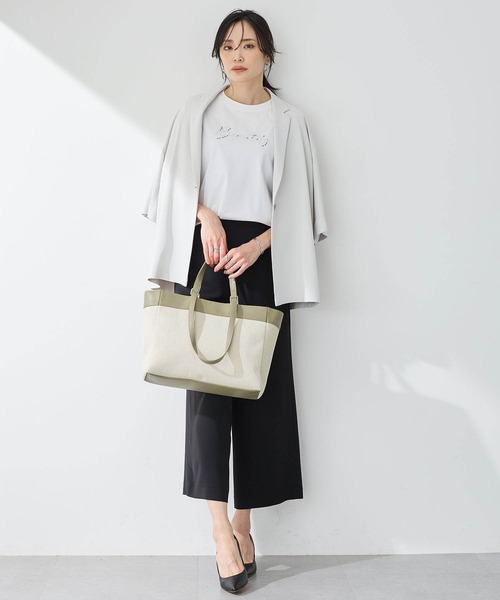 A/C DESIGN BY ALPHA CUBIC(エーシーデザインバイアルファキュービック)の「2025春夏【接触冷感・UVカット】刺しゅうロゴTシャツ(Tシャツ/カットソー・レディース・ブラック/オフホワイト・M/L)」の7枚目の写真