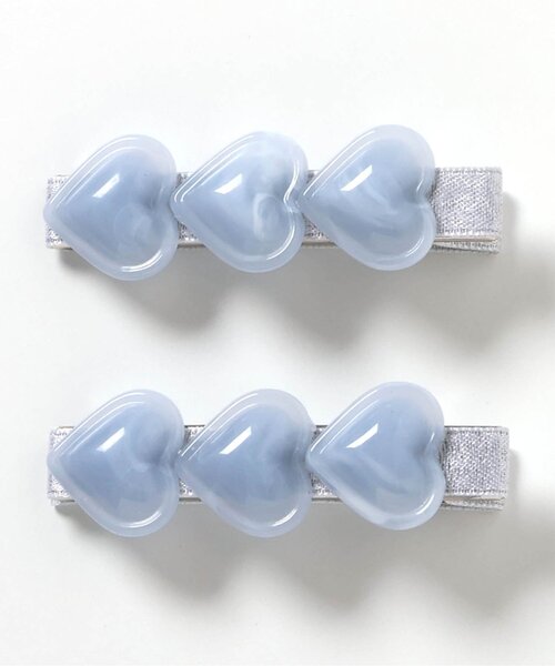 apres les cours(アプレレクール)の「ハートモチーフヘアクリップセット(バレッタ/ヘアクリップ・キッズ・アイボリー/ブルー・FREE)」の16枚目の写真