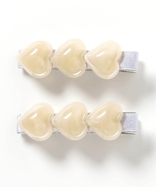 apres les cours(アプレレクール)の「ハートモチーフヘアクリップセット(バレッタ/ヘアクリップ・キッズ・アイボリー/ブルー・FREE)」の17枚目の写真