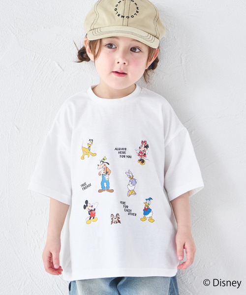 pairmanon(ペアマノン)の「【Disney】【ディズニー】キャラクタープリント 半袖Tシャツ(Tシャツ/カットソー・キッズ・ホワイト/ピンク/ブルー/ブラック・100/110/120/130/140/80/90)」の1枚目の写真