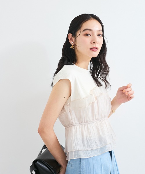 ビスチェレイヤードフレンチスリーブシャツ N. Natural Beauty Basic*｜ビスチェレイヤードフレンチスリーブ