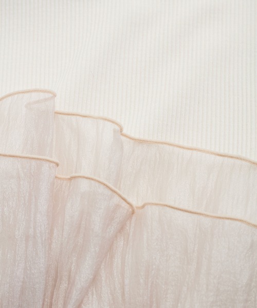 VIS（ビス）の「旬なレイヤードスタイルが叶う！ビスチェドッキングフレンチスリーブプルオーバー【洗える】（Tシャツ/カットソー・レディース・ホワイト系その他5/ブラック系その他/グレー系その他/ホワイト系その他・FREE）」の13枚目の写真