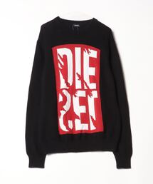 DIESEL - DIESEL ディーゼル ニット・セーター S 黒x赤等 【古着】【中古】 DIESEL - DIESEL ディーゼル ニット・セーター S オレンジx茶