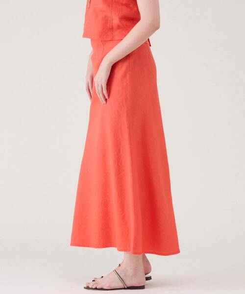 martinique（マルティニーク）の「ウォッシュリネンスカート（セットアップ可）（スカート・レディース・ブラック/レッド/キナリ・1/2）」の4枚目の写真