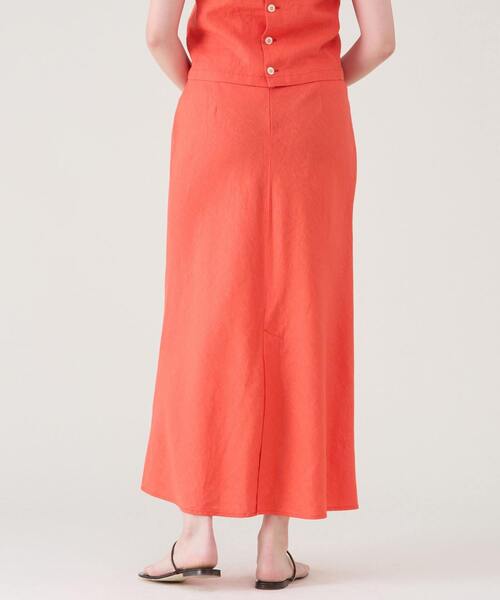 martinique（マルティニーク）の「ウォッシュリネンスカート（セットアップ可）（スカート・レディース・ブラック/レッド/キナリ・1/2）」の5枚目の写真