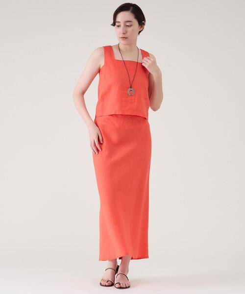 martinique（マルティニーク）の「ウォッシュリネンスカート（セットアップ可）（スカート・レディース・ブラック/レッド/キナリ・1/2）」の6枚目の写真