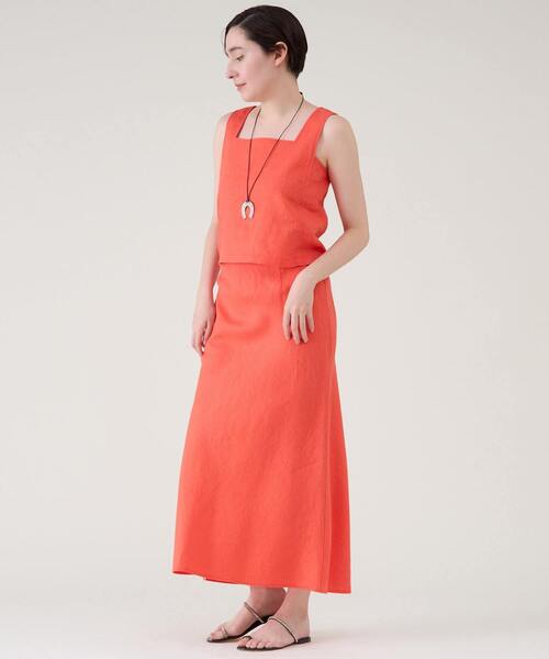 martinique（マルティニーク）の「ウォッシュリネンスカート（セットアップ可）（スカート・レディース・ブラック/レッド/キナリ・1/2）」の7枚目の写真