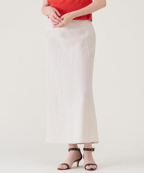 martinique（マルティニーク）の「ウォッシュリネンスカート（セットアップ可）（スカート・レディース・ブラック/レッド/キナリ・1/2）」の10枚目の写真