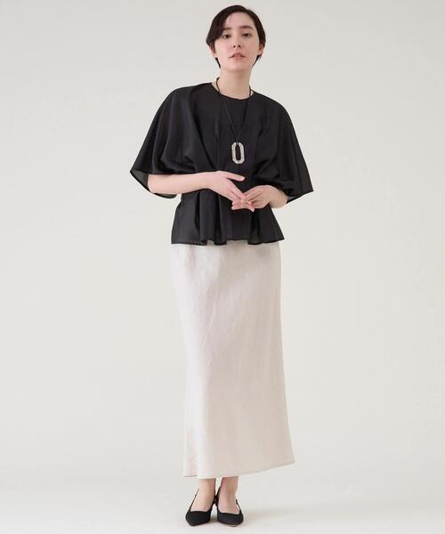 martinique（マルティニーク）の「ウォッシュリネンスカート（セットアップ可）（スカート・レディース・ブラック/レッド/キナリ・1/2）」の12枚目の写真