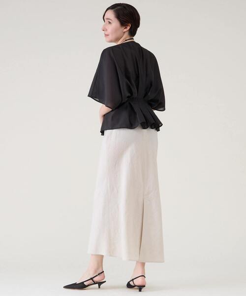 martinique（マルティニーク）の「ウォッシュリネンスカート（セットアップ可）（スカート・レディース・ブラック/レッド/キナリ・1/2）」の13枚目の写真