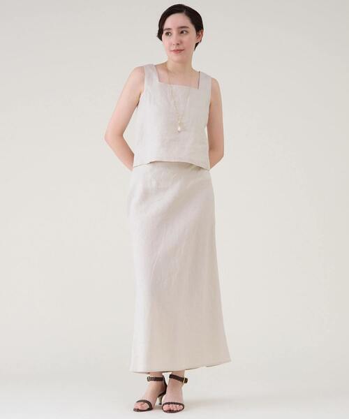 martinique（マルティニーク）の「ウォッシュリネンスカート（セットアップ可）（スカート・レディース・ブラック/レッド/キナリ・1/2）」の14枚目の写真